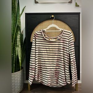 PURE + GOOD Anthropologie bleach distressed long sleeve - S